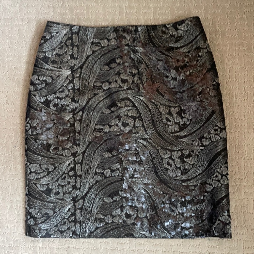 Ann Taylor skirt with sequins and silver embroidery